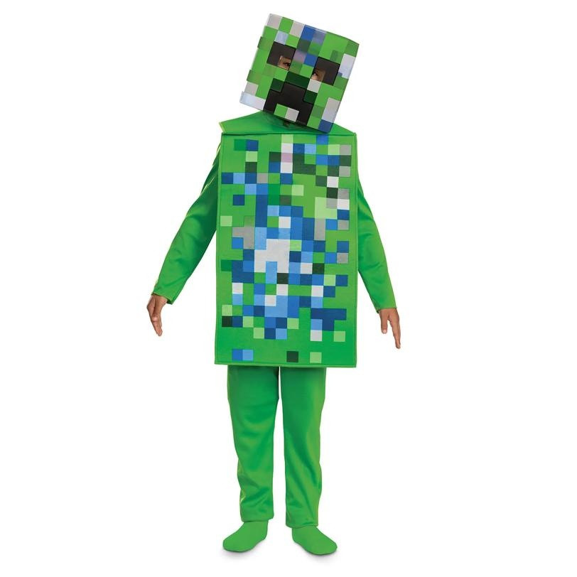 Kids Classic Minecraft Charged Creeper Jumpsuit Costume