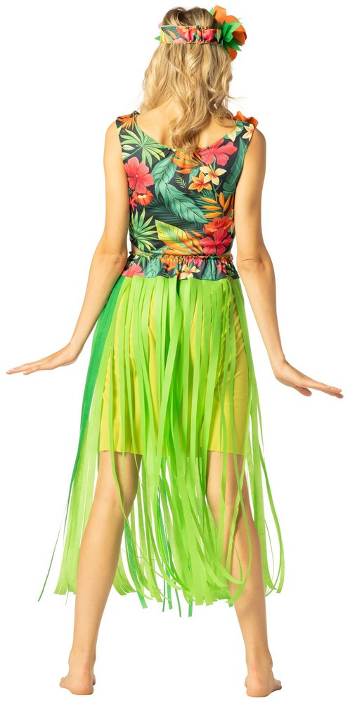 Adult Hula Girl Top, Skirt & Headpiece Costume Set