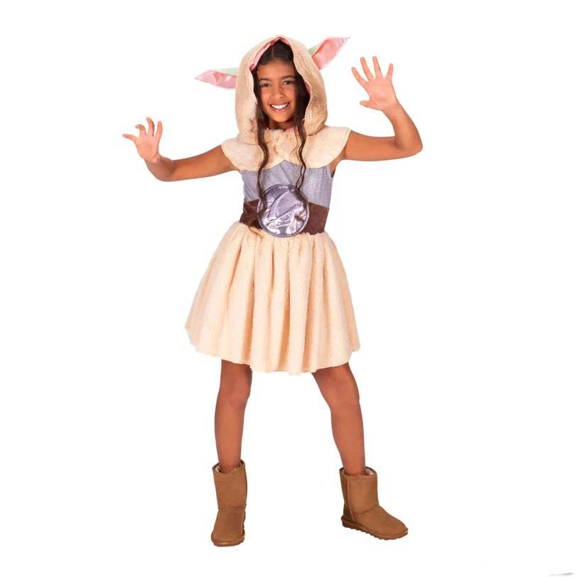 Kids Star Wars: The Mandalorian And Grogu Grogu Hooded Dress Costume