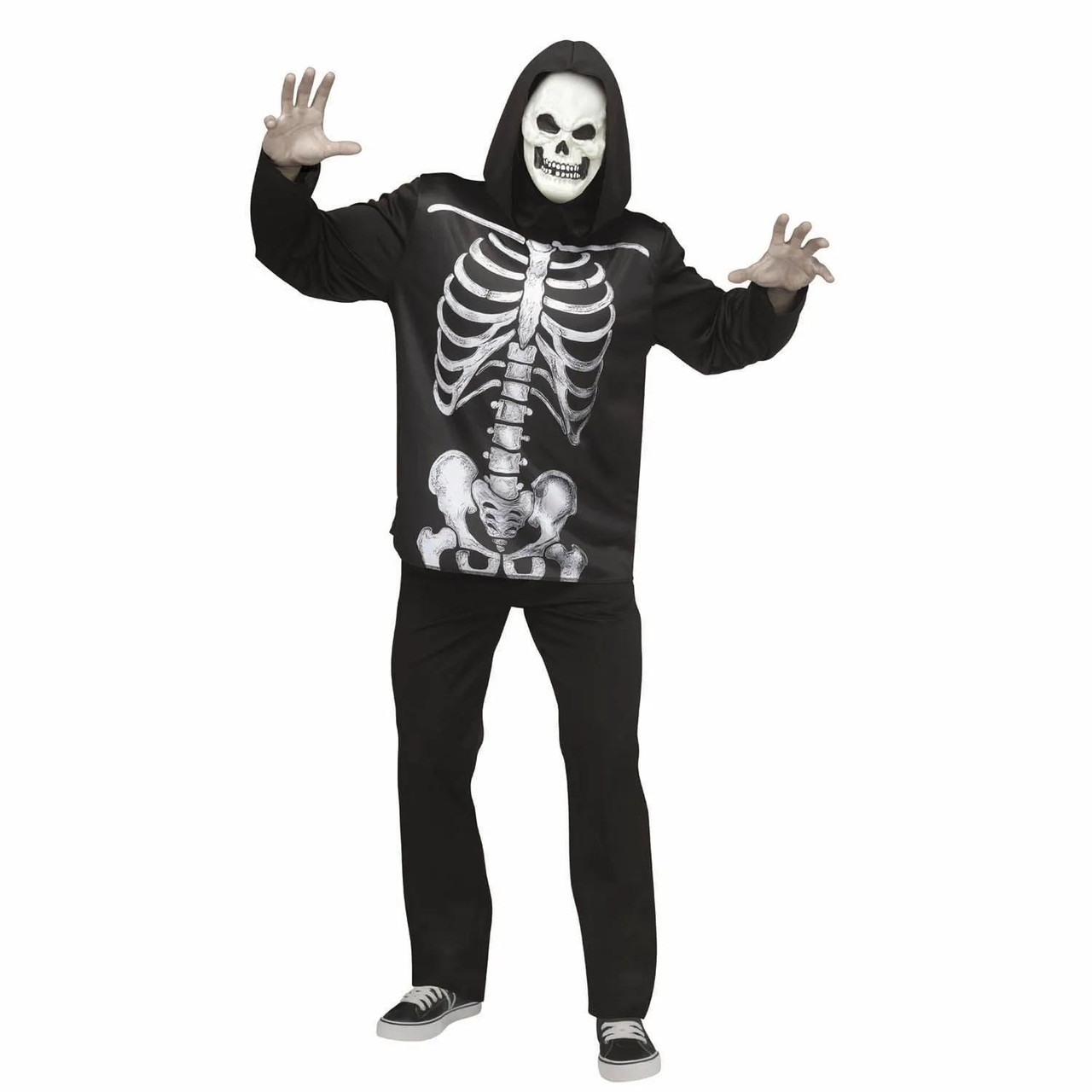 Adult EZ Skeleton Shirt & Mask Costume - One Size