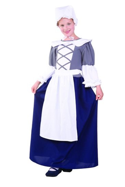 Child Colonial Peasant Girl Costume