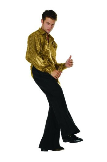 Adult 70s Sequined Shirt - Gold