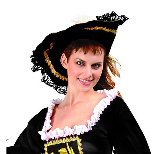 Adult Black Velvet Pirate Hat