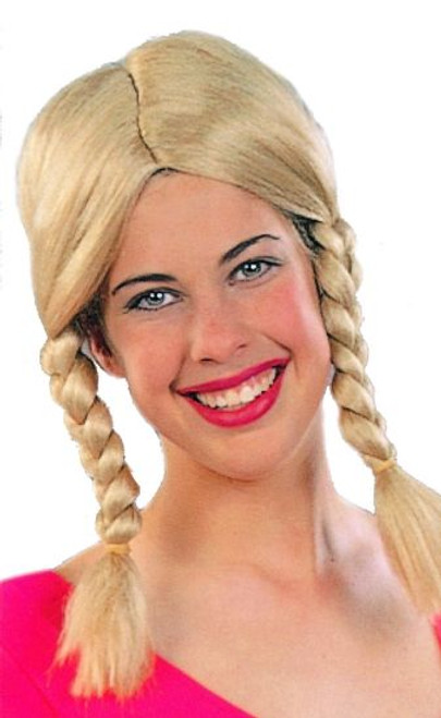 Adult Blond Pigtail Wig