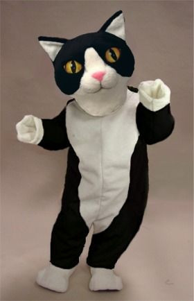 Black and White Cat Mascot Costume