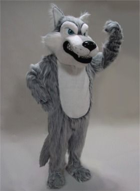 Scary Wolf Mascot Costume (Grey)