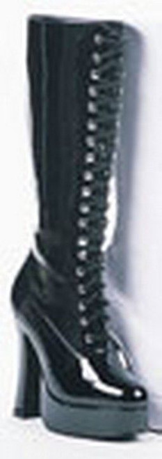 Adult Black Lace Up Knee High Boots