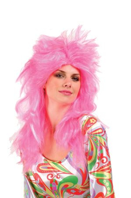 Feathered Glam Wig - Pink