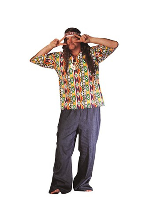 Adult Plus Size Hippie Costume Shirt