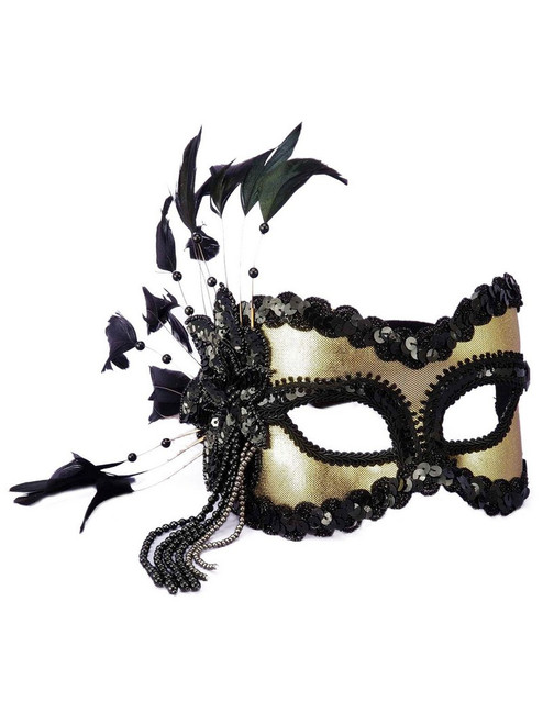 Mardi Gras Black and Gold Eye Mask
