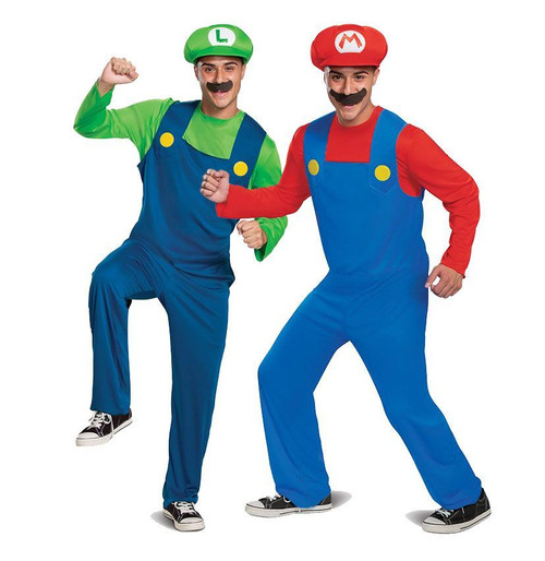 Adult Mario and Luigi Costume Set