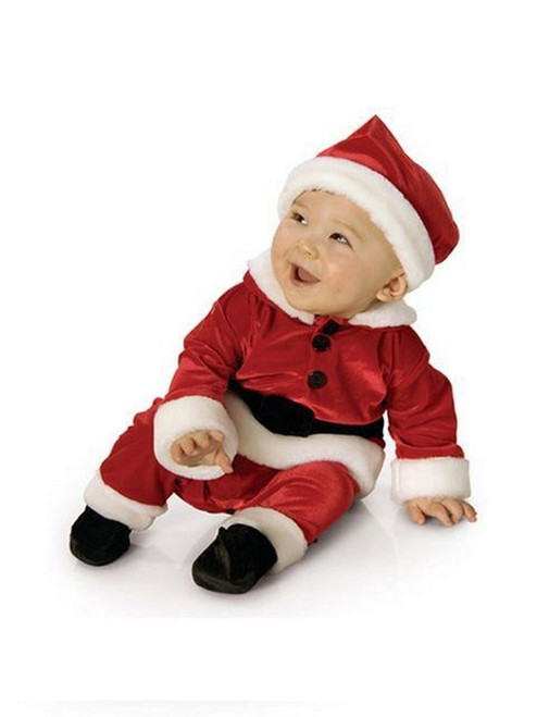 Newborn Velvet Santa Claus Jumpsuit Costume