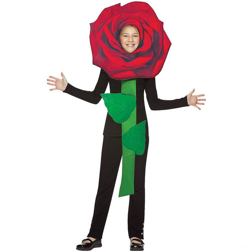 Kids Red Rose Flower Costume