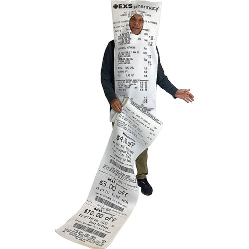 Adult Exs-Ively Long Pharmacy Receipt Costume