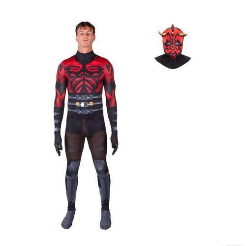Adult Zentai Star Wars: The Clone Wars Darth Maul Jumpsuit Costume