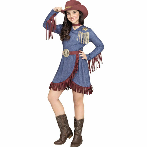 Kids Giddy-Up Gal Cowgirl Long-Sleeved Dress Costume