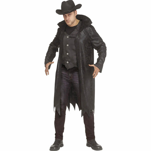 Adult Outlaw Cowboy Coat, Vest & Hat Costume - One Size