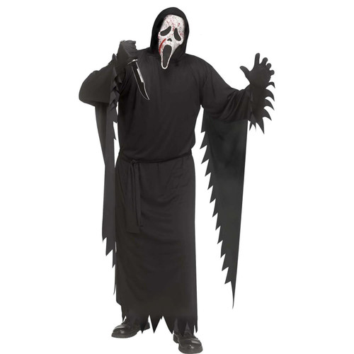 Adult Ghost Face Splatter Mask Hooded Robe Costume - One Size