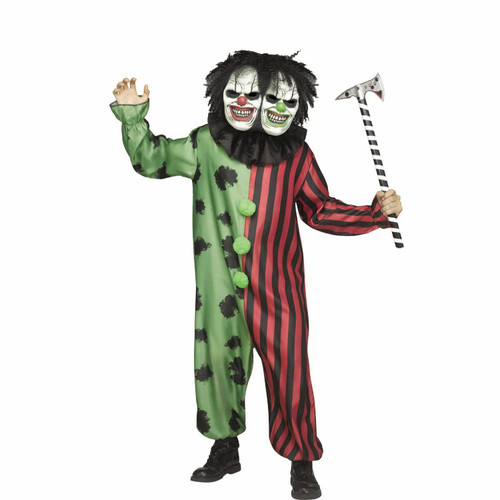 Adult Two-Headed Clown Jumpsuit Costume - One Size