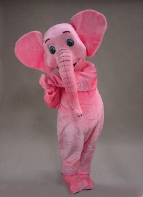Pink Elephant Mascot Costume, Elephant Mascot Costume