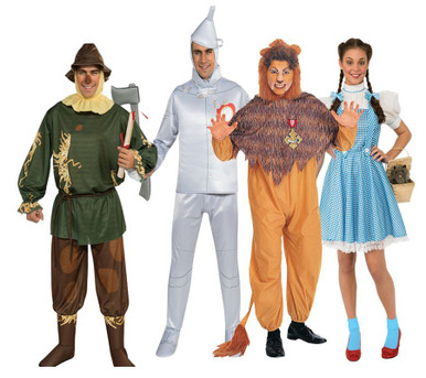 Adult Wizard of Oz Costume Set | Dorothy, Scarecrow, Tinman, Lion