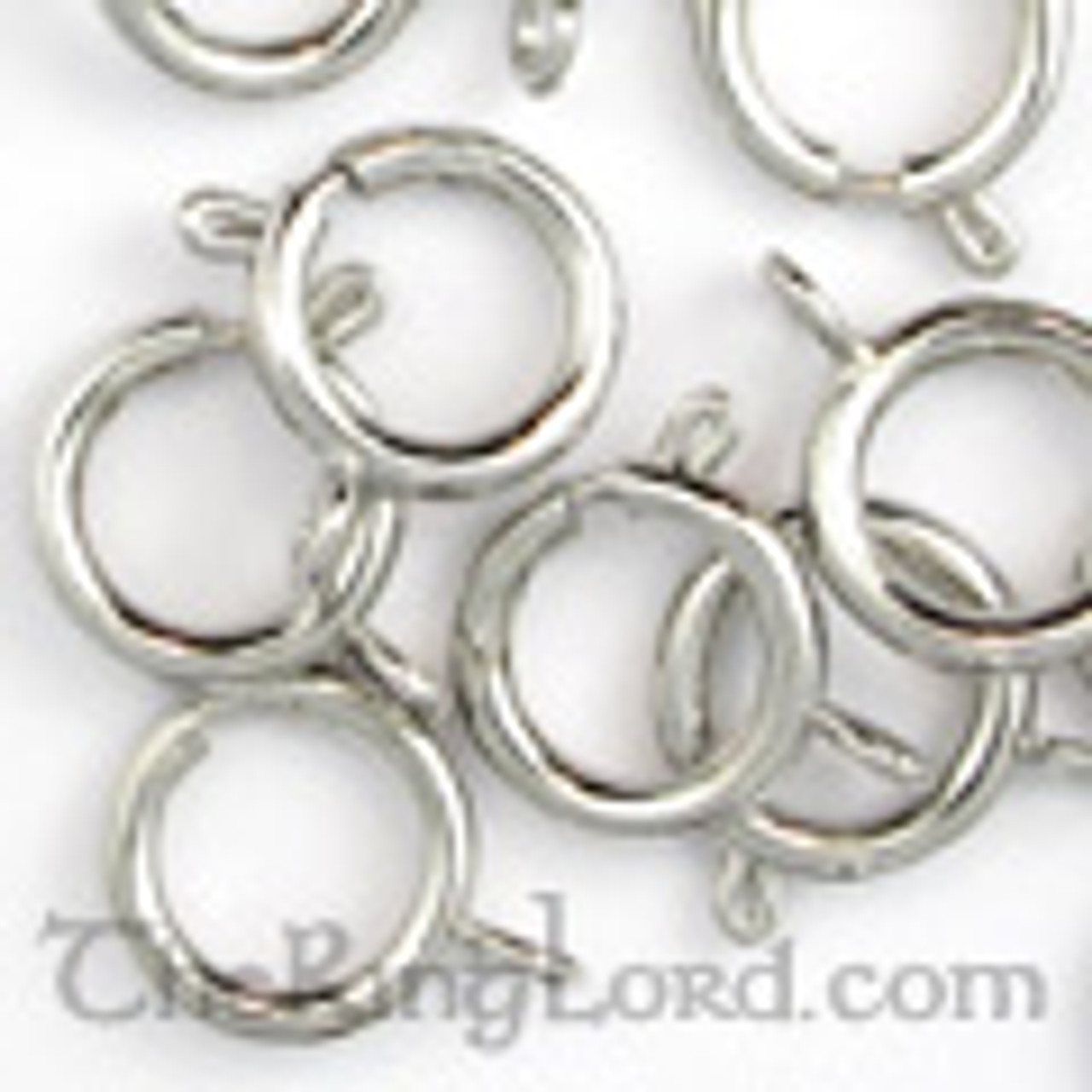 Lobster Clasps - Solid - sold individually - 12mm Spring Clasp - Plated  Brass - Platinum