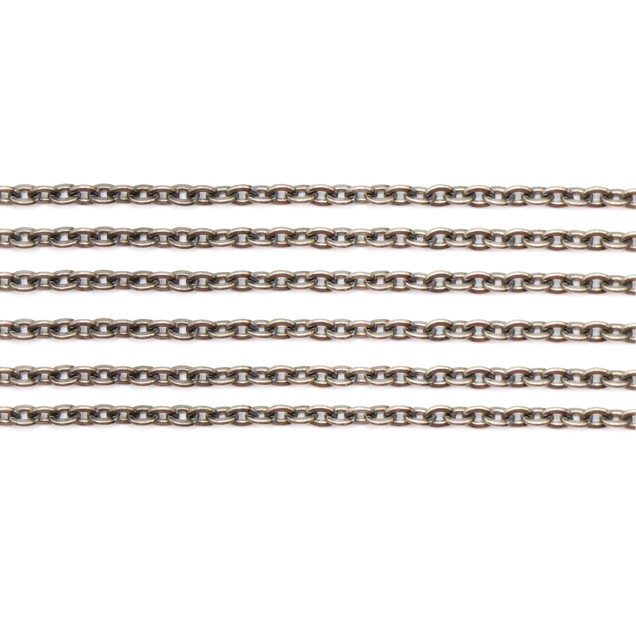 Rows of silver-tone oval-link chain