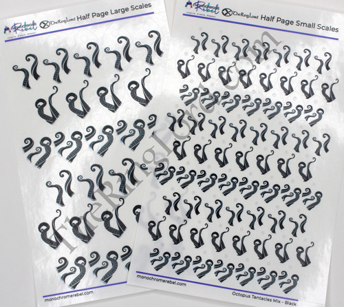 Half Page Small Upscales, Tentacle Mix Black/White pattern Transparent Sticker Substrate