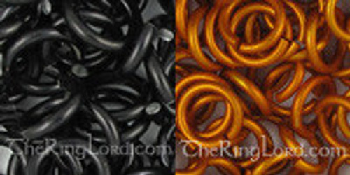Anodized Aluminum Byzantine Kits 18g 5/32'' Black + Orange