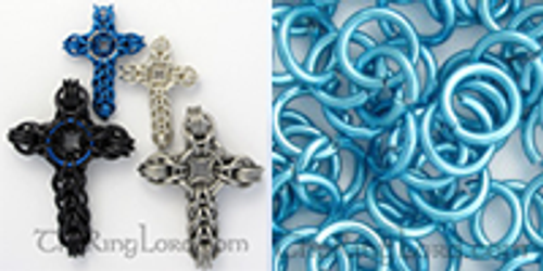 Persian Celtic Cross 1.75'' - Anodized Aluminum - Sky Blue