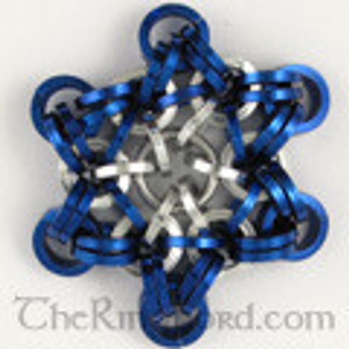 Star Ornament Kits with Square Rings - Small Silver + Blue