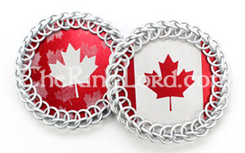 2'' Wrapped Tag Broach + Pendant Kits for Canada Day - Canada Flag - Frost