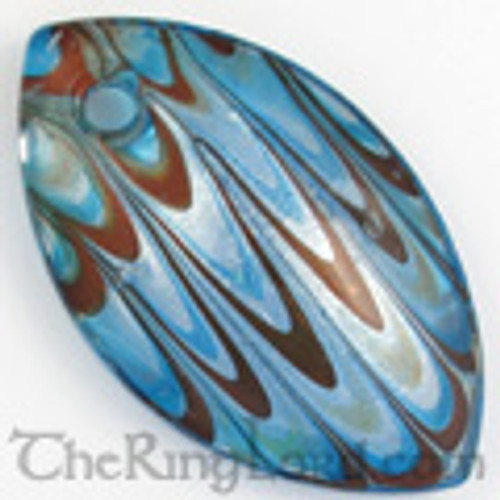 Stone Pendants and Charms - Lampwork Glass Scale Shaped Pendant