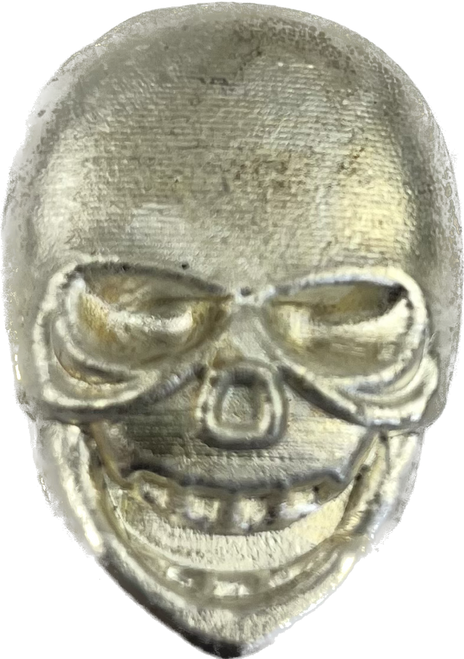 Hand Poured 925 Sterling Silver Skull Ingot 2.88 Oz