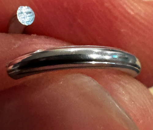 50% Off - Visible lines on rings. Anodized Aluminum 16ga 1/4'' ID - Saw Cut - Bright Silver