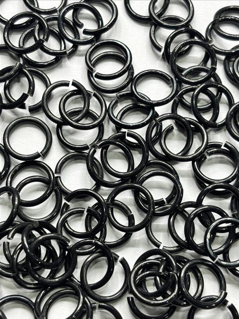 15% OFF Anodized Aluminum 18ga 1/4'' ID - Saw Cut - Black - Film on Rings