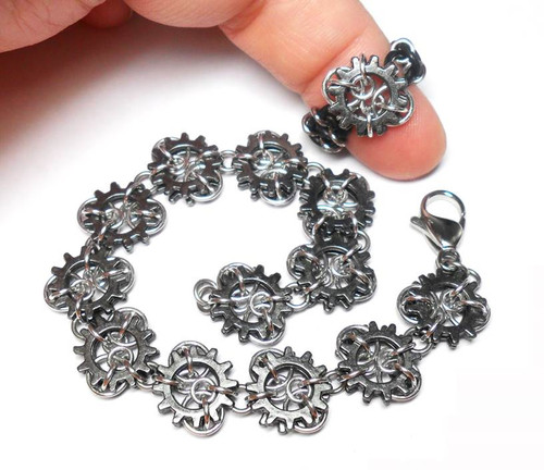 Micro Cogs Bracelet and Ring