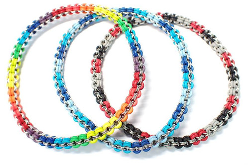 Micro Stretchy Inverted Round Bracelet - Blues - Light Blue, Azure, and Dark Blue