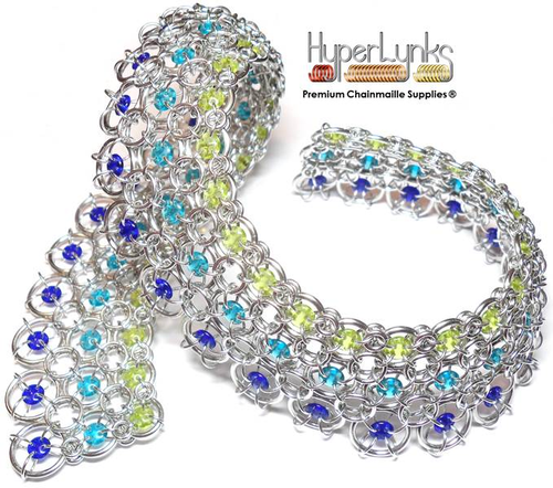 Lattice Necklace - Blue Iris Quadralentils, NO Dagger Beads
