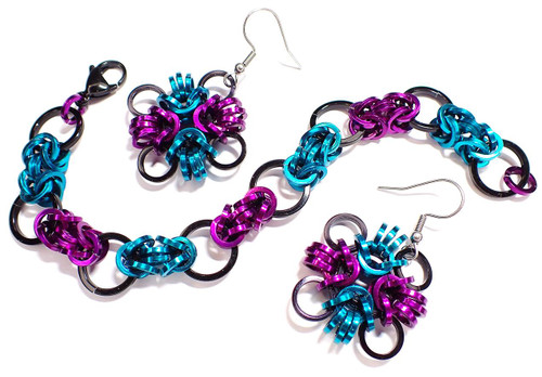 Carnaval Bracelet and Earrings D - Camo