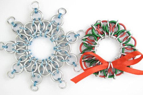 Snowflake and Wreath Ornament Instructions