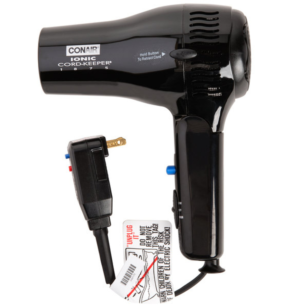 Conair® 1875 Watt Ionic CordKeeper® Dryer, Black