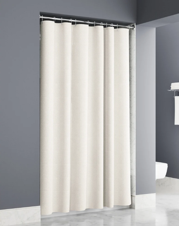 Exto Waffle Shower Curtain, Beige