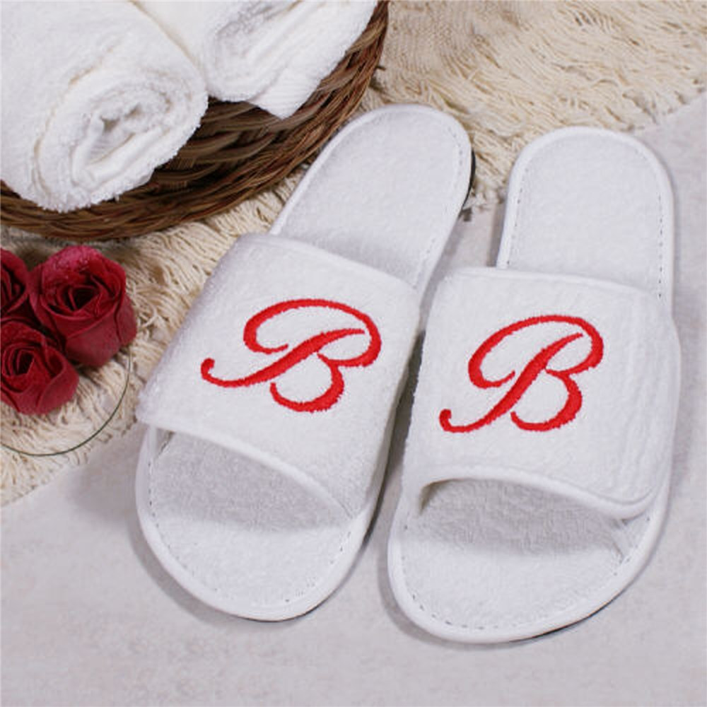 custom embroidered slippers
