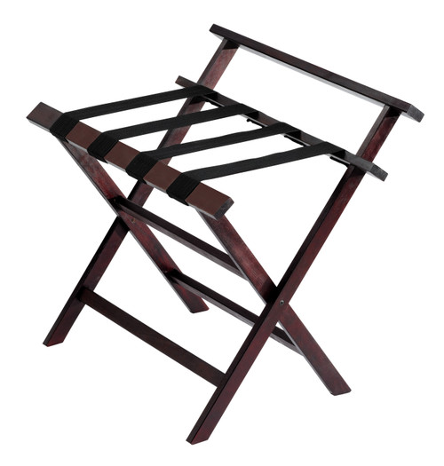 Luggage Rack with Backrest, Mahogany