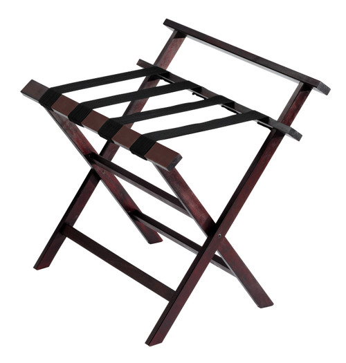 Luggage Rack with Backrest, Rosewood