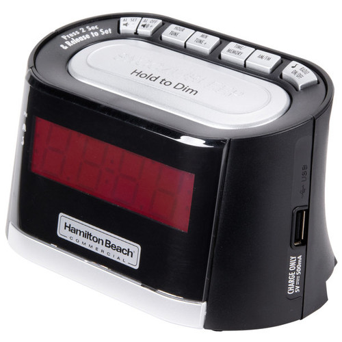 Hamilton Beach Clock Radio, 0.9 LED Display USB Port