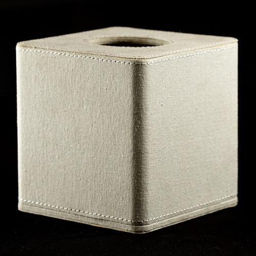 Cream Fabric Boutique Tissue Box