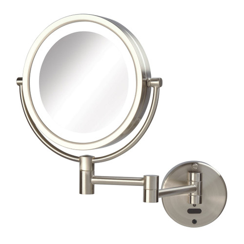 Jerdon 8.5" 8X-1X LED Lighted Motion Mirror, Nickle