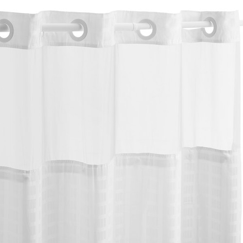 Madison Hookless® Fabric Shower Curtains with Snap Liner, White